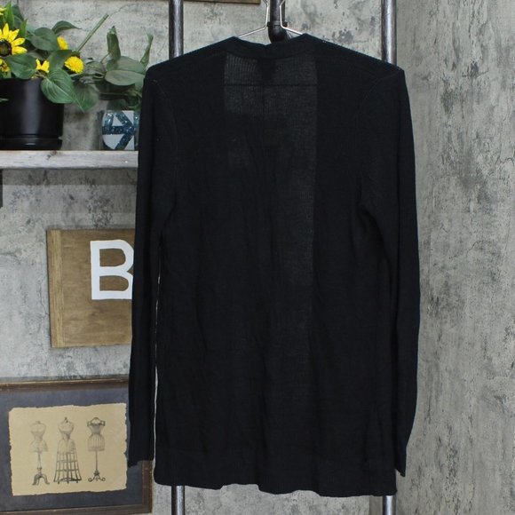 NWT A New Day Women's Long Sleeve Open Layer Cardigan 1642842d8d06b4 S Black - Picture 3 of 5
